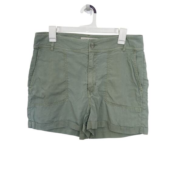 Anthropologie Cloth & Stone Light Green Shorts Size Large Tencel Beach Coastal - Picture 1 of 4